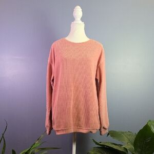 Women's Dusty Rose Ribbed Pullover Sweater M